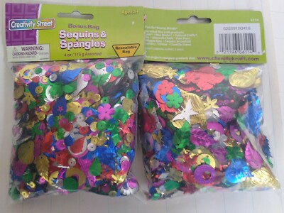 Lot of 2 Creativity Street Sequins & Spangles 4 oz. Each Package-image