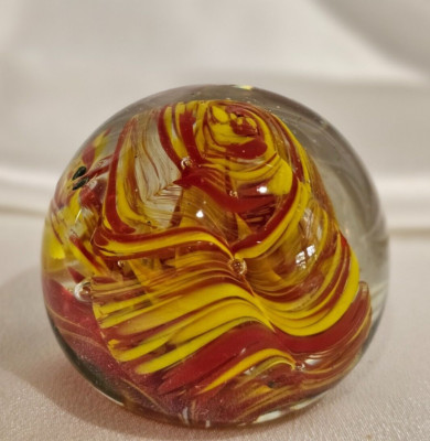 Vintage MCM Glass Swirl Paperweight 2