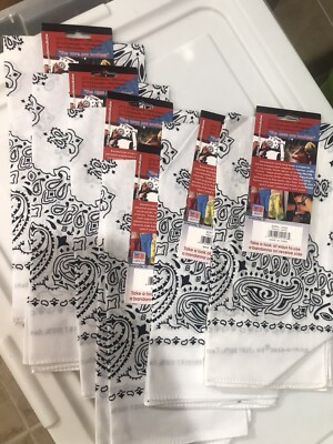 6 Carolina Creative Bandanna (White) Paisley Print 22