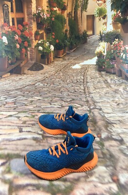 Adidas Alpha Bounce Beyond Size 5 Men's Running Shoes Navy Blue/Orange 842280 -image