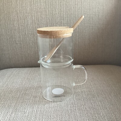 Creative Co-op Stackable Clear Glass Sugar And Creamer w/Cork Lid And Spoon-image