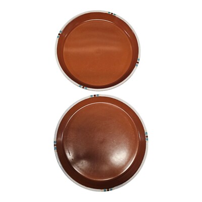 Dansk Mesa Terracotta Brown Rust Dinner Plates 10 3/8