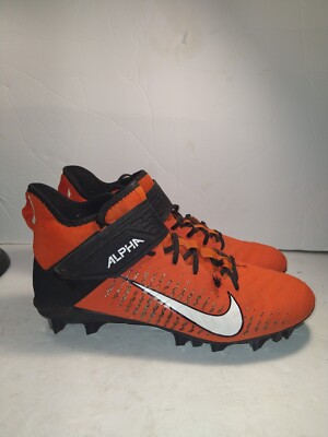 Nike Alpha Menace Pro 2 Mid Orange Football Cleats Men's sz 9(AQ3209-801)-image