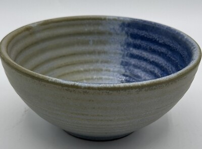 Creative Co-Op Stoneware Berry Bowl , Blue And Beige,H2.5”W5.5”.-image