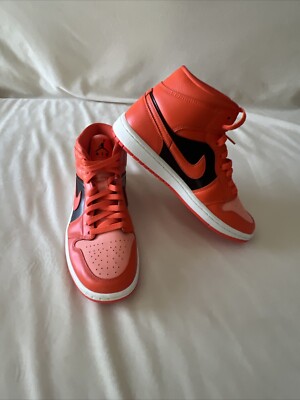 Jordan 1 Mid SE Rush Orange Crimson Bliss (Women's)size 8-image