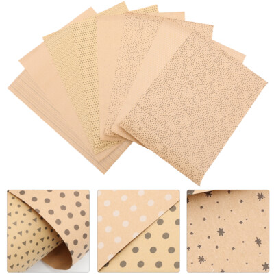  8 Pcs Kraft Wrapping Paper Creative Papers Light-weight Man-image