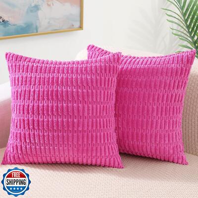 decorUhome Hot Pink Neutral Decorative Throw Pillow Covers 24x24 Inch Set of -image