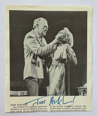 JOSS ACKLAND (White Mischief ) Handsigned Signatures on cut Programme Page.-image