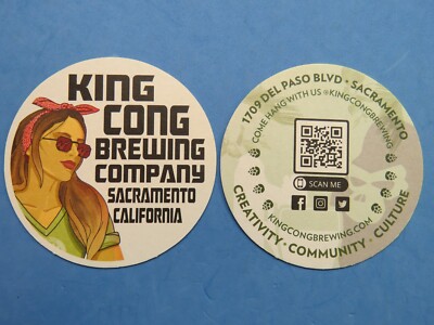 Beer Coaster: KING CONG Brewing Co ~ Sacramento, CALIFORNIA; Creativity, Culture-image
