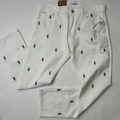 Polo Ralph Lauren Jeans Mens 34x32 Sullivan Slim Fit Allover Pony Embroidered-image