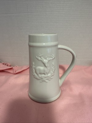 Creative Co-Op Stein White With Buck Head 7” Tall-image