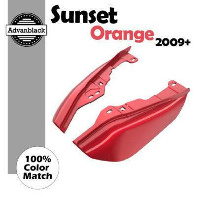 Mid Frame Air Deflectors Heat Shield Trim Covers SUNSET ORANGE For 2009+ Harley-image
