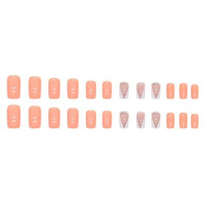 Fluorescent Orange Mid-length Fake Nails Ultra-flexible Long Lasting Fake Nails-image