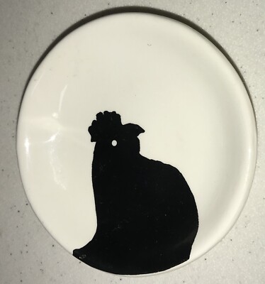 Vintage Chicken Rooster Creative Co-Op Trinket Tray #7-image