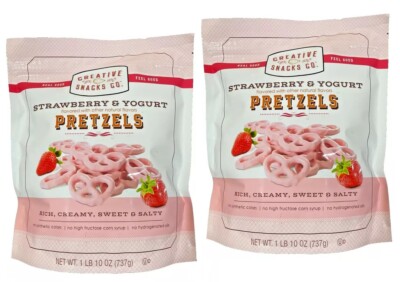 2-PACK Creative Snacks Co Strawberry & Yogurt Pretzels 1 LB 10 Oz each-image