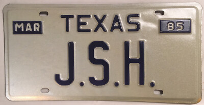Vanity JSH JOSH license plate James Jim John Joe Jared Joss Jerry Julia Justin-image