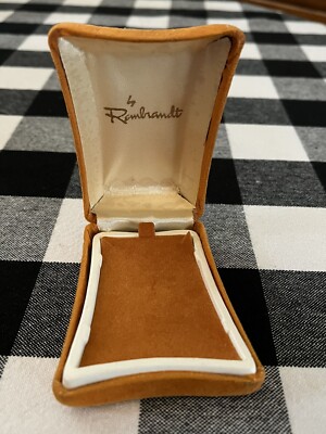 Vintage “by Rembrandt” Mid Century Orange Jewelry Box Retro Design 3.5”-image