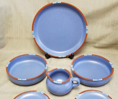 4-Piece Danks Mesa Blue 1 Dinner Plate 2 Bowls 7 1/4