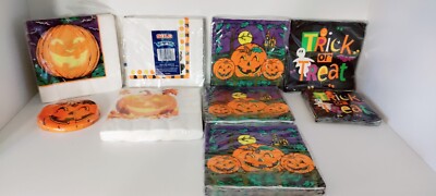 Halloween Napkins. Vintage '80s '90s. Hallmark, Beach, Creative Expressions-image