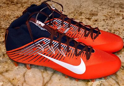 NIKE Vapor Untouchable 2 TD Mid Orange Navy Flyweave Football Cleats Mens Sz 15-image