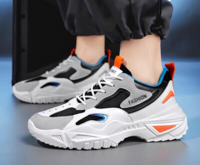 Brand New men's casual athletic sneakers black and gray Fashion Sport-image