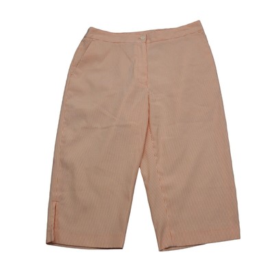 EP Pro Pants Womens 8 Orange Pinstriped Mid Rise Flat Front Slash Pocket Capri-image