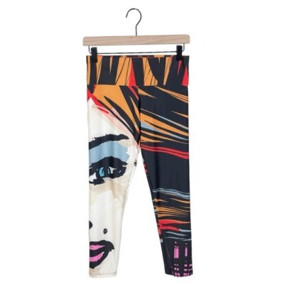 Volt Design No 271 Ode Face Abstract Print Leggings Art to Wear Artsy Medium-image