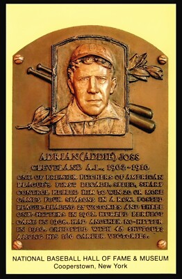 Addie Joss Gold Baseball Hall of Fame Plaque Postcard -image
