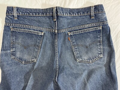 Vintage Levi’s Orange Tab 575 40x32 No Back Patch USA Made Mid Wash-image