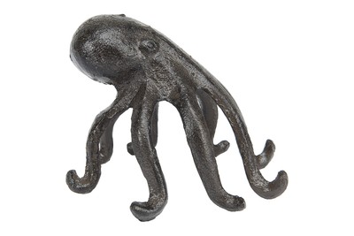 Creative Co-Op Eclectic Cast Iron Octopus Figurine Phone/Tablet Holder, Dark ...-image