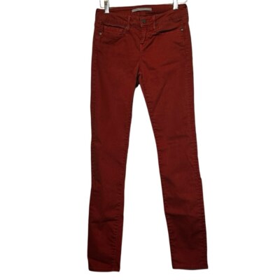VINCE 5 Pocket Mid-Rise SKINNY Jeans w/Stretch Burnt Orange Women’s Size 26.-image