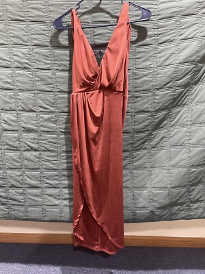 Burnt Orange Fancy Wrap Dress-image