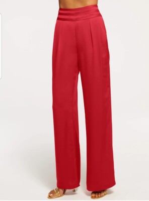 Ramy Brook Womens Joss  Wide Leg Pant In Scarlet  Size  L-image