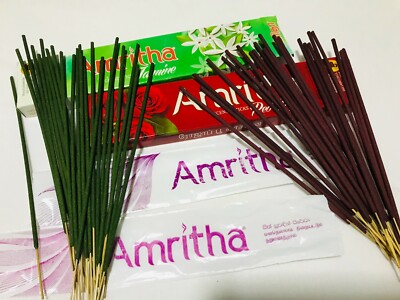 Amritha Incense Sticks 24 Pure Natural High Quality Pack Natural Joss Fragrances-image