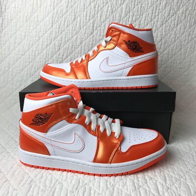 Air Jordan 1 Mid SE Shoes Men’s SZ 8 Electro Orange/White DM3531-800-image