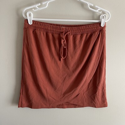 Lou & Grey Women S Orange Modal Drawstring Elastic Waist Sandwashed Tulip Skirt-image