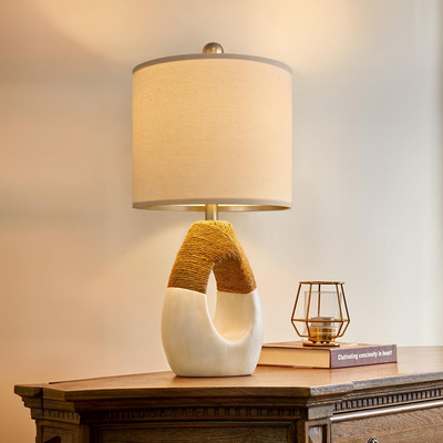 OYEARS 19” Boho Table Lamps Bedroom Living Room,Suitable for 1-EGG-1 Pack -image