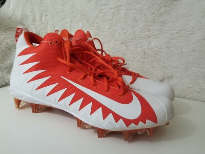 Nike Alpha Menace Pro Mid Football Cleats Size 17 White Orange 871451-811-image