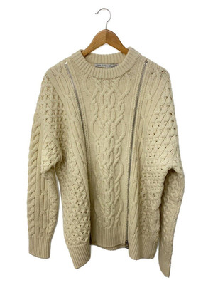 JOHN LAWRENCE SULLIVAN KNIT SWEATER ZIPPED FISHERMAN S WOOL White Used-image