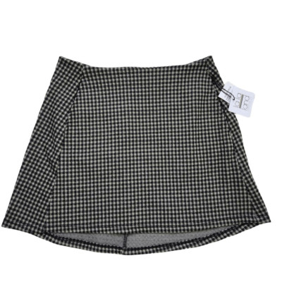 New LaLa Land Creative Co Ladies Black & Tan Check Skirt - Size Medium -image