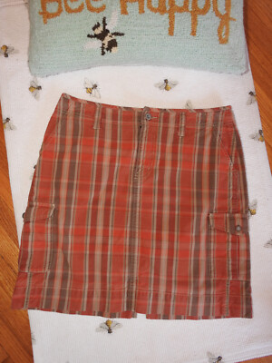 Eddie Bauer Orange Plaid Skirt Sz 10-image