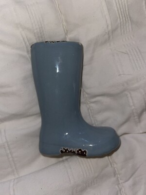 Creative Co-op Shoe Boot Vase Planter Light Blue Gray Distressed Finish#40A-image