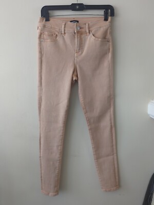 Express Jeans Women’s Size 2 Peach Colored Skinny Jeans Mid-rise-image