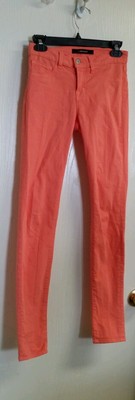  J BRAND Kumquat Coral Mid Rise Skinny Leg 5 Pocket Colored Jeans Size 25-image