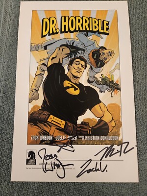 Dr Horrible Postcard Hand Signed By 4 Joss & Zach Whedon Dark Horse SDCC-image