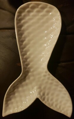 Creative Co-op Mermaid Tail Ceramic Spoon Rest/Trinket Dish 6.5