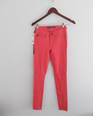 Big Star Colette Mid-Rise Jeans Size 23 Skinny Stretch Legging Red Orange-image