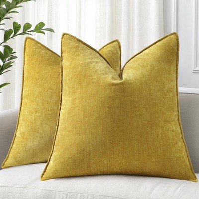 Couch Throw Pillow Covers 18x18 Set of 2, Decorative Soft Chenille Pillow Cov...-image