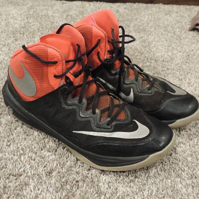 NIKE Prime Hype DF II Basketball Shoes Mens Size 11.5 Black Hyper Orange Sneaker-image