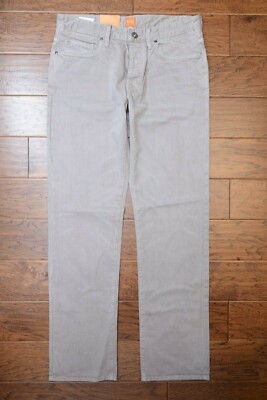 Hugo Boss Men's Orange 25 Regular Fit Button Fly Beige Soft Cotton Jeans W38 L32-image